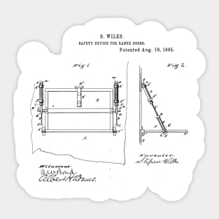 Safety Device for Range doors Vintage Retro Patent Hand Drawing Funny Novelty Gift Sticker